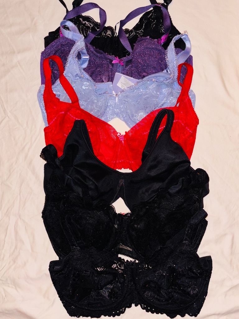 7 Mixed Lace Underwire Beautiful Bra Lot Black Red Purple